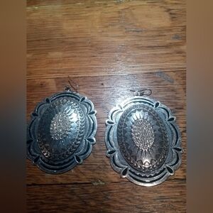 Elegant Silver Oval Earrings